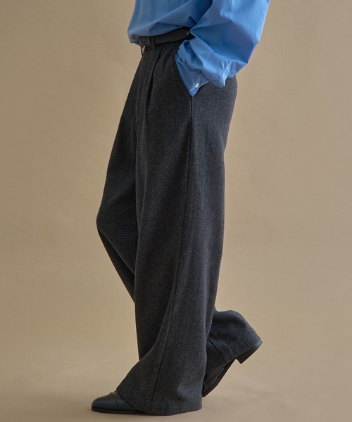 epnok（エプノック）の「ヘリンボーンセミワイドスラックス（スラックス・メンズ・グレー/チャコールグレー・MEDIUM/SMALL/LARGE）」の7枚目の写真