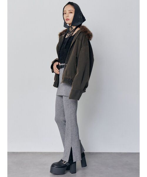 MURUA（ムルーア）の「リブニットバブーシュカ（ニットキャップ/ビーニー・レディース・ブラック・FREE）」の3枚目の写真