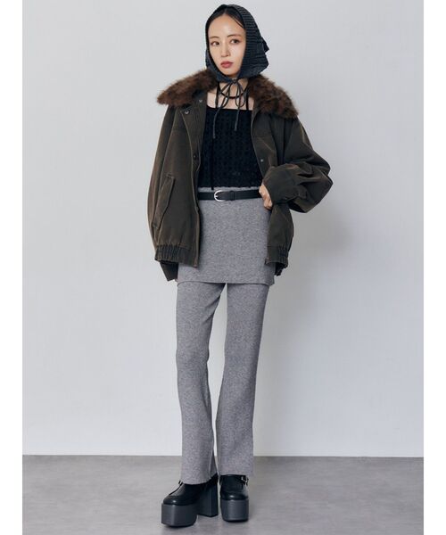 MURUA（ムルーア）の「リブニットバブーシュカ（ニットキャップ/ビーニー・レディース・ブラック・FREE）」の4枚目の写真