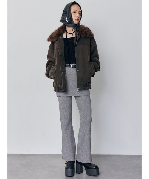 MURUA（ムルーア）の「リブニットバブーシュカ（ニットキャップ/ビーニー・レディース・ブラック・FREE）」の5枚目の写真