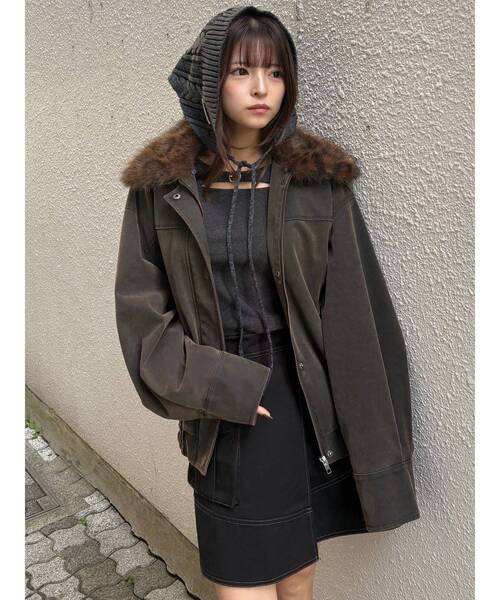 MURUA（ムルーア）の「リブニットバブーシュカ（ニットキャップ/ビーニー・レディース・ブラック・FREE）」の8枚目の写真