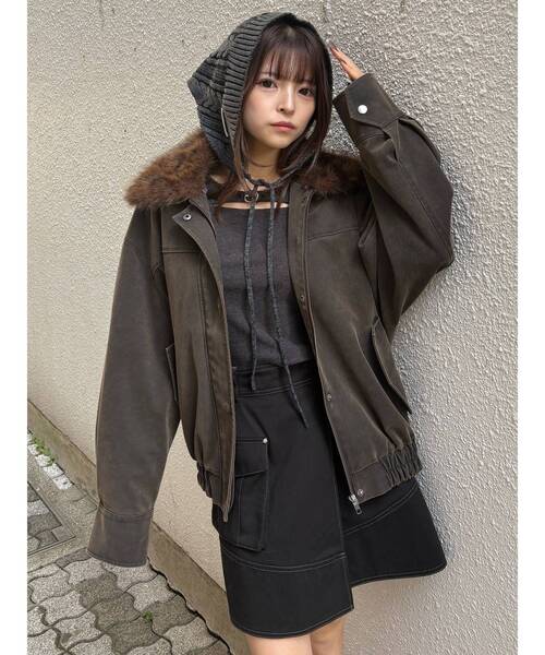 MURUA（ムルーア）の「リブニットバブーシュカ（ニットキャップ/ビーニー・レディース・ブラック・FREE）」の9枚目の写真