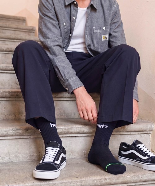 HUF(ハフ)の「【C-HUF4】【HUF/ハフ】89 eightynine LOGO CREW SOCK 6 PACK SK00928(ソックス/靴下・メンズ・ホワイト/ブラック・O/S)」の2枚目の写真