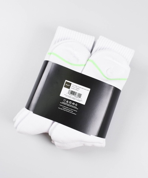 HUF（ハフ）の「【C-HUF2】【HUF/ハフ】89 eightynine LOGO CREW SOCK 6 PACK SK00928（ソックス/靴下・メンズ・ホワイト・O/S）」の2枚目の写真