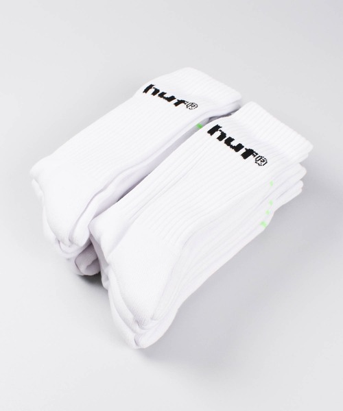 HUF（ハフ）の「【C-HUF2】【HUF/ハフ】89 eightynine LOGO CREW SOCK 6 PACK SK00928（ソックス/靴下・メンズ・ホワイト・O/S）」の3枚目の写真