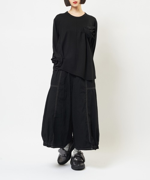 gomme(ゴム)の「ポンチフラワーT(Tシャツ/カットソー・レディース・チャコールグレー/ブラック/パープル・MEDIUM)」の4枚目の写真