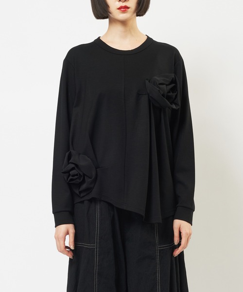 gomme(ゴム)の「ポンチフラワーT(Tシャツ/カットソー・レディース・チャコールグレー/ブラック/パープル・MEDIUM)」の12枚目の写真
