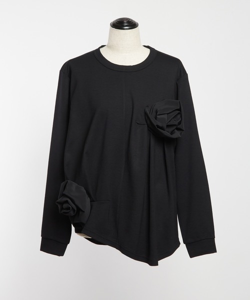 gomme(ゴム)の「ポンチフラワーT(Tシャツ/カットソー・レディース・チャコールグレー/ブラック/パープル・MEDIUM)」の19枚目の写真