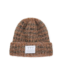 VVV（ブイブイブイ）の「ロゴストライプミックスビーニー_オレンジ（ニットキャップ/ビーニー）」