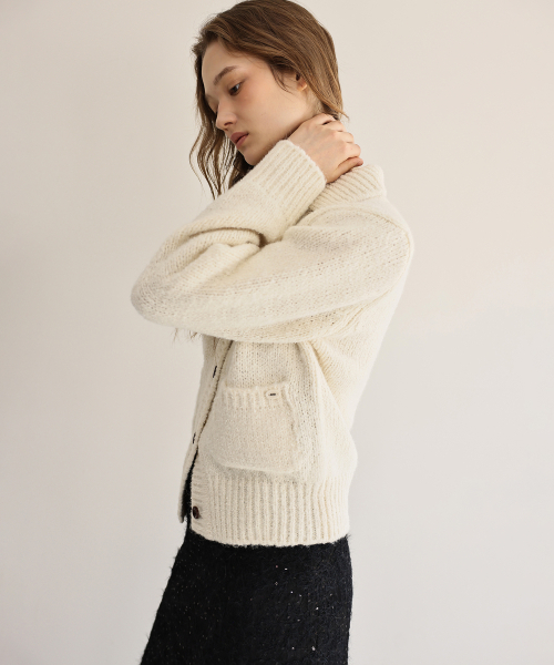 ANDNEEDS（アンドニーズ）の「Eve collar cardigan (ivory)（カーディガン/ボレロ・レディース・その他・FREE）」の2枚目の写真