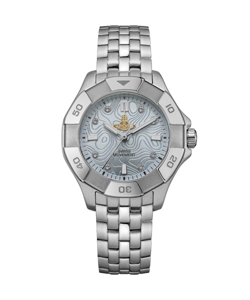 Vivienne Westwood(ヴィヴィアンウエストウッド)の「「Vivienne Westwood/ヴィヴィアン・ウエストウッド」ブロンプトン - レディース シルバー ブレスレット(アナログ腕時計・レディース・シルバー×ブルー/シルバー・FREE)」の1枚目の写真