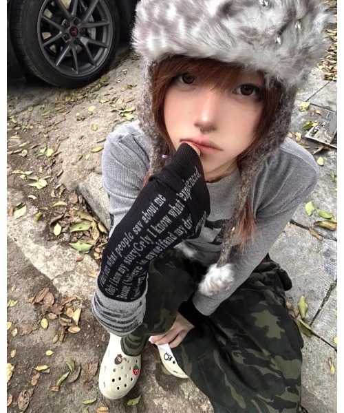 CHEER(チアー)の「配色ロゴプリントトップス(Tシャツ/カットソー・レディース・グレー・M)」の14枚目の写真