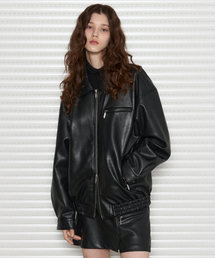 LEATHERY(���U���[)�̃��U�[�I�[�o�[�T�C�Y�u���]���W���P�b�g[�u���b�N](MA-1)