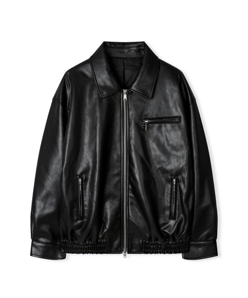 LEATHERY（レザリー）の「レザーオーバーサイズブルゾンジャケット[ブラック]（ブルゾン・レディース・その他・MEDIUM/LARGE/X-LARGE）」の2枚目の写真