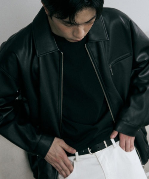 LEATHERY（レザリー）の「レザーオーバーサイズブルゾンジャケット[ブラック]（ブルゾン・レディース・その他・MEDIUM/LARGE/X-LARGE）」の6枚目の写真
