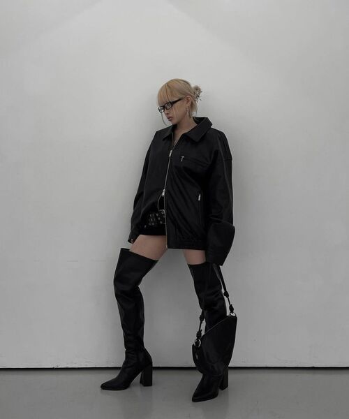LEATHERY（レザリー）の「レザーオーバーサイズブルゾンジャケット[ブラック]（ブルゾン・レディース・その他・MEDIUM/LARGE/X-LARGE）」の14枚目の写真