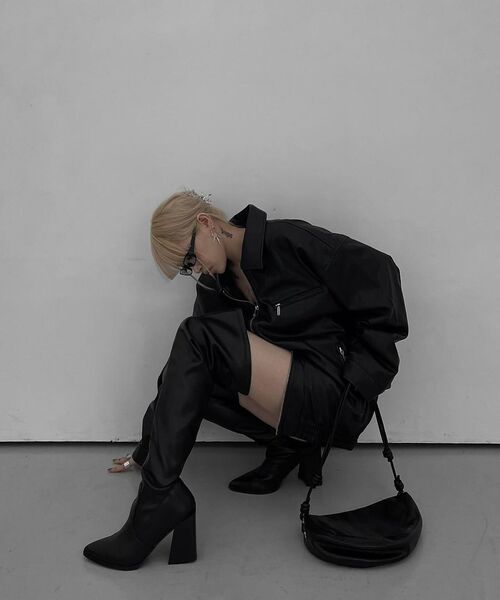 LEATHERY（レザリー）の「レザーオーバーサイズブルゾンジャケット[ブラック]（ブルゾン・レディース・その他・MEDIUM/LARGE/X-LARGE）」の15枚目の写真