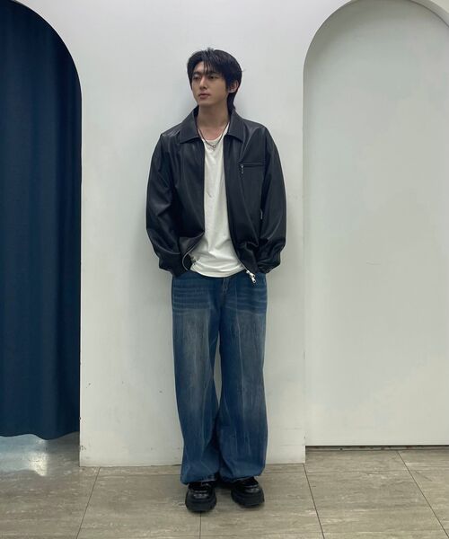 LEATHERY（レザリー）の「レザーオーバーサイズブルゾンジャケット[ブラック]（ブルゾン・レディース・その他・MEDIUM/LARGE/X-LARGE）」の16枚目の写真