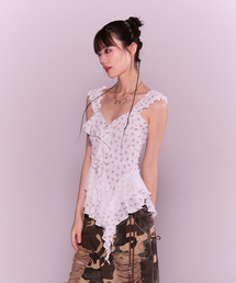 CHERRYQUIRI（チェリーキュリー）の「misty ruffle layered sleeveless - ivory（Tシャツ/カットソー）」