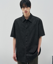 ハーバーデニムハーフシャツ[BLACK]