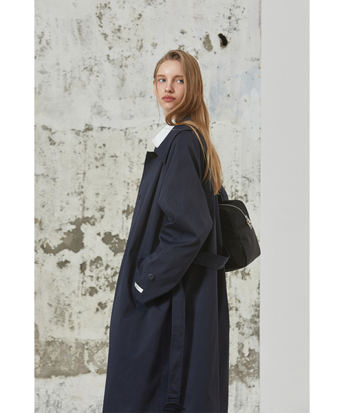 ANOETIC(アノエティック)の「ANC SINGLE TRENCH COAT_NAVY(トレンチコート・レディース・ネイビー・FREE)」の2枚目の写真