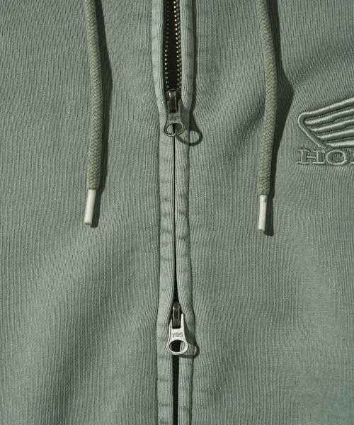 PHYPS MOTORCYCLE(フィップスモーターサイクル)の「Honda Racing Hoodie Cap Zip-up_Khaki(パーカー・レディース・その他・MEDIUM/LARGE/X-LARGE/SMALL)」の8枚目の写真