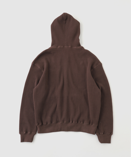 SCREEN STARS(スクリーンスターズ)の「SCREEN STARS別注 ワッフルジップアップフーディー(パーカー・メンズ・ブラウン/アイボリー/ブラック・LARGE/MEDIUM)」の4枚目の写真