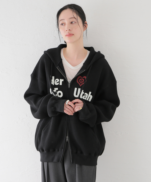 SCREEN STARS(スクリーンスターズ)の「SCREEN STARS別注 ワッフルジップアップフーディー(パーカー・メンズ・ブラウン/アイボリー/ブラック・LARGE/MEDIUM)」の5枚目の写真