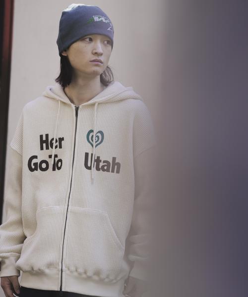 SCREEN STARS(スクリーンスターズ)の「SCREEN STARS別注 ワッフルジップアップフーディー(パーカー・メンズ・ブラウン/アイボリー/ブラック・LARGE/MEDIUM)」の10枚目の写真