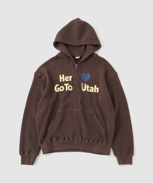 SCREEN STARS(スクリーンスターズ)の「SCREEN STARS別注 ワッフルジップアップフーディー(パーカー・メンズ・ブラウン/アイボリー/ブラック・LARGE/MEDIUM)」の14枚目の写真