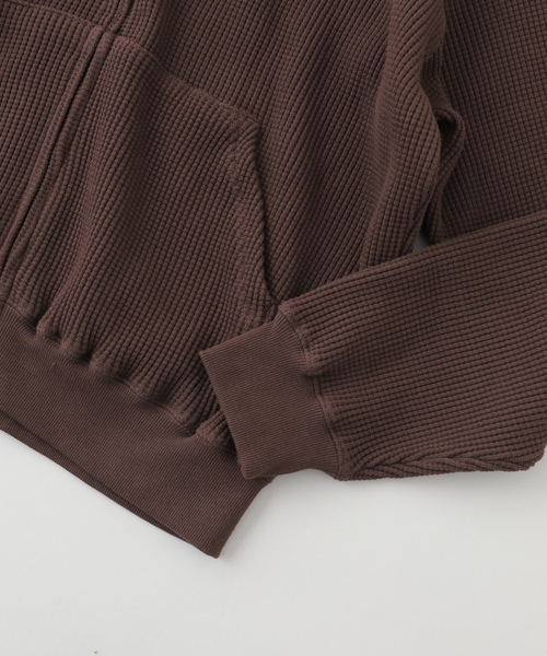 SCREEN STARS(スクリーンスターズ)の「SCREEN STARS別注 ワッフルジップアップフーディー(パーカー・メンズ・ブラウン/アイボリー/ブラック・LARGE/MEDIUM)」の17枚目の写真