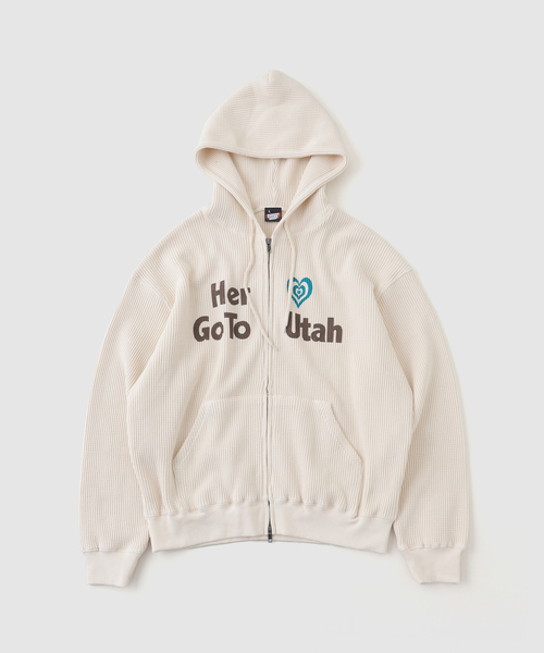 SCREEN STARS(スクリーンスターズ)の「SCREEN STARS別注 ワッフルジップアップフーディー(パーカー・メンズ・ブラウン/アイボリー/ブラック・LARGE/MEDIUM)」の20枚目の写真