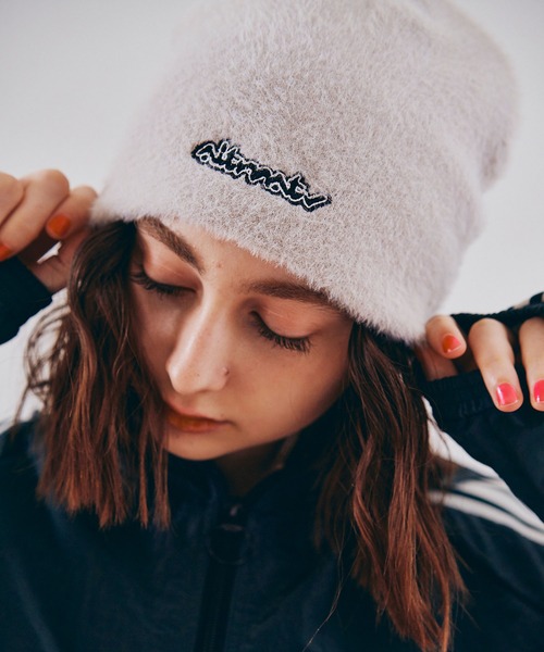 RNA（アールエヌエー）の「E5188 フェザービーニー（ニットキャップ/ビーニー・レディース・グリーン/ライトグレー/パープル/オレンジ・FREE）」の2枚目の写真