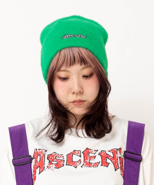 RNA（アールエヌエー）の「E5188 フェザービーニー（ニットキャップ/ビーニー・レディース・グリーン/ライトグレー/パープル/オレンジ・FREE）」の7枚目の写真