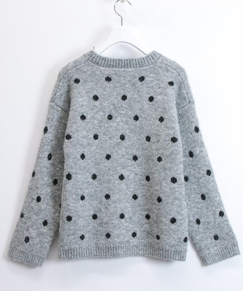 STAY MOTION（ステイモーション）の「【WEB限定】ドット柄ニットプルオーバー［韓国ファッション カジュアル］≪AW新作≫（ニット/セーター・レディース・ブラウン/アイボリー/グレー・F）」の7枚目の写真