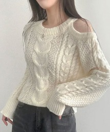 ケーブル編みニット」に該当するホワイト/白色系のファッション通販