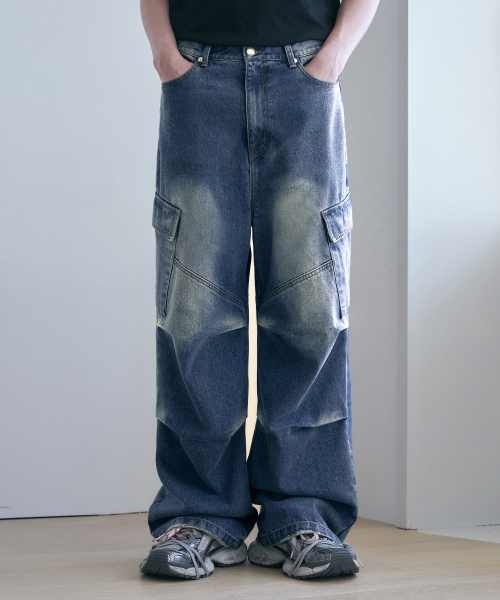 OURDAYZ（アワーデイズ）の「パラシュートカーゴワイドデニムパンツ[ブルー]（デニムパンツ・レディース・その他・MEDIUM/LARGE/X-LARGE）」の2枚目の写真