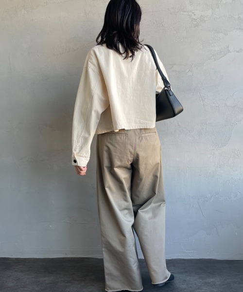 DANTON（ダントン）の「[DANTON/ダントン] KATSURAGI ショート丈ノーカラーワークジャケット（ノーカラージャケット・レディース・キナリ・38）」の15枚目の写真