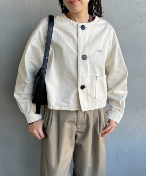 DANTON（ダントン）の「[DANTON/ダントン] KATSURAGI ショート丈ノーカラーワークジャケット（ノーカラージャケット・レディース・キナリ・38）」の16枚目の写真