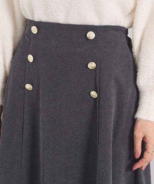 ITS'DEMO（イッツデモ）の「【洗濯機OK／ウエストゴム】コーデュロイスカート（スカート・レディース・アイボリー/パープル系/チャコールグレー・00）」の19枚目の写真