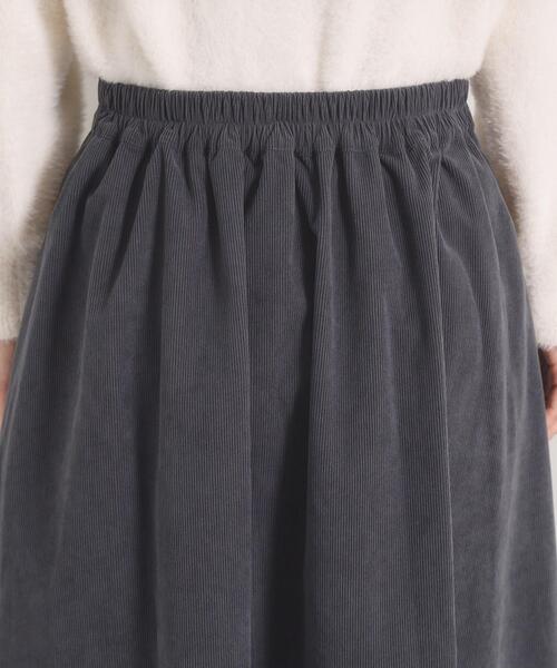 ITS'DEMO（イッツデモ）の「【洗濯機OK／ウエストゴム】コーデュロイスカート（スカート・レディース・アイボリー/パープル系/チャコールグレー・00）」の20枚目の写真