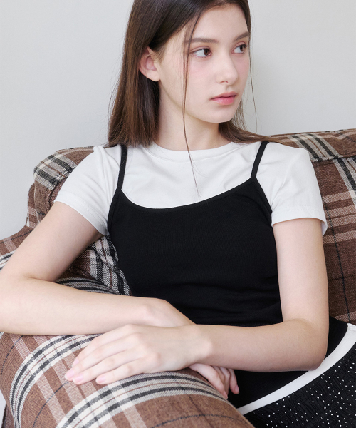 ALKI ALKA（アルキアルカ）の「Lace Trim Sleeveless (Black)（Tシャツ/カットソー・レディース・ブラック・FREE）」の3枚目の写真