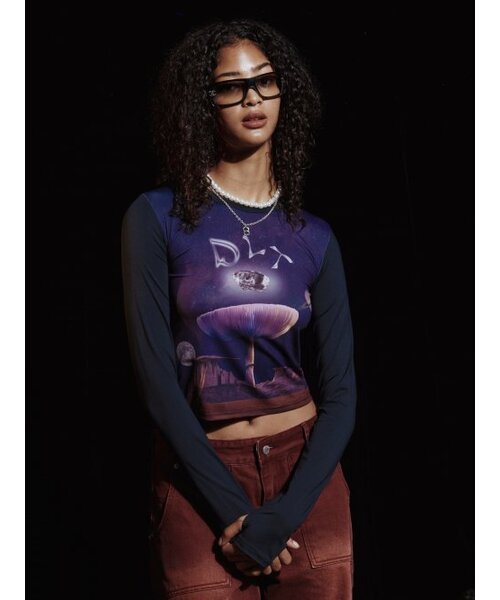 DILETTANTISME(ディレッタンティズム)の「DLT ディレタン ウォーマー グラフィック クロップTシャツ(Tシャツ/カットソー・レディース・その他・FREE)」の5枚目の写真