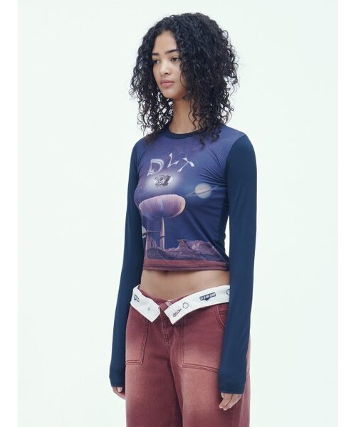 DILETTANTISME(ディレッタンティズム)の「DLT ディレタン ウォーマー グラフィック クロップTシャツ(Tシャツ/カットソー・レディース・その他・FREE)」の2枚目の写真