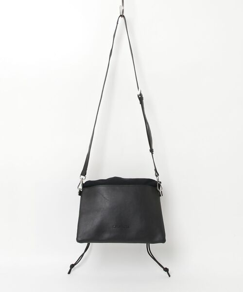 ADAM PATEK(アダムパテック)の「ADAMPATEK/leather switching drawstring bag/レザー切替巾着バッグ(ショルダーバッグ・メンズ・ブラック・FREE)」の1枚目の写真