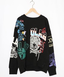 ScoLar | 153781：ポップ柄リメイク風ミニ裏毛プルオーバー(Tシャツ/カットソー)