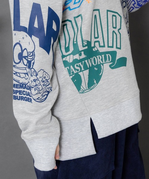 ScoLar（スカラー）の「153781：ポップ柄リメイク風ミニ裏毛プルオーバー（Tシャツ/カットソー・レディース・グリーン/ブラック/杢グレー・M）」の6枚目の写真