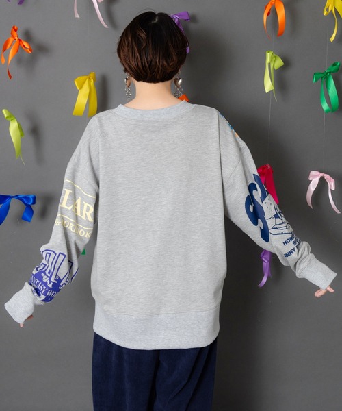 ScoLar（スカラー）の「153781：ポップ柄リメイク風ミニ裏毛プルオーバー（Tシャツ/カットソー・レディース・グリーン/ブラック/杢グレー・M）」の8枚目の写真