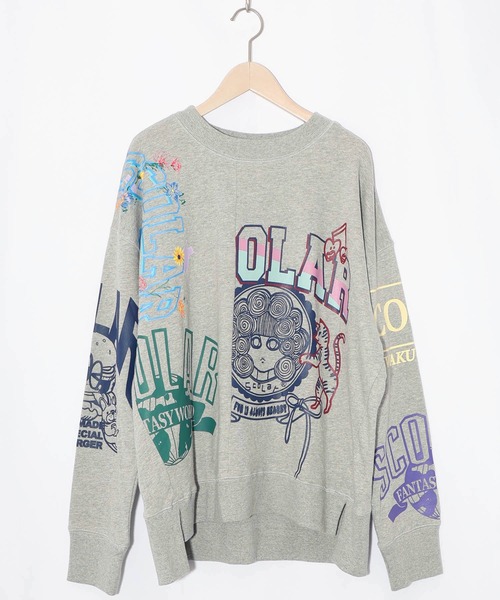 ScoLar（スカラー）の「153781：ポップ柄リメイク風ミニ裏毛プルオーバー（Tシャツ/カットソー・レディース・グリーン/ブラック/杢グレー・M）」の11枚目の写真