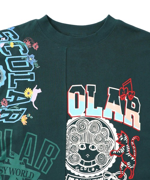 ScoLar（スカラー）の「153781：ポップ柄リメイク風ミニ裏毛プルオーバー（Tシャツ/カットソー・レディース・グリーン/ブラック/杢グレー・M）」の15枚目の写真